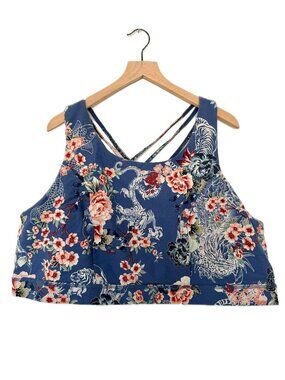 Torrid Blue Floral Dragon Pattern Sports Bra - See Measurements